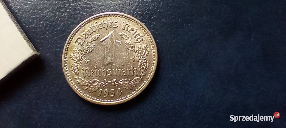 Stare monety 1 marka 1934 F NIemcy podkarpackie Lesko
