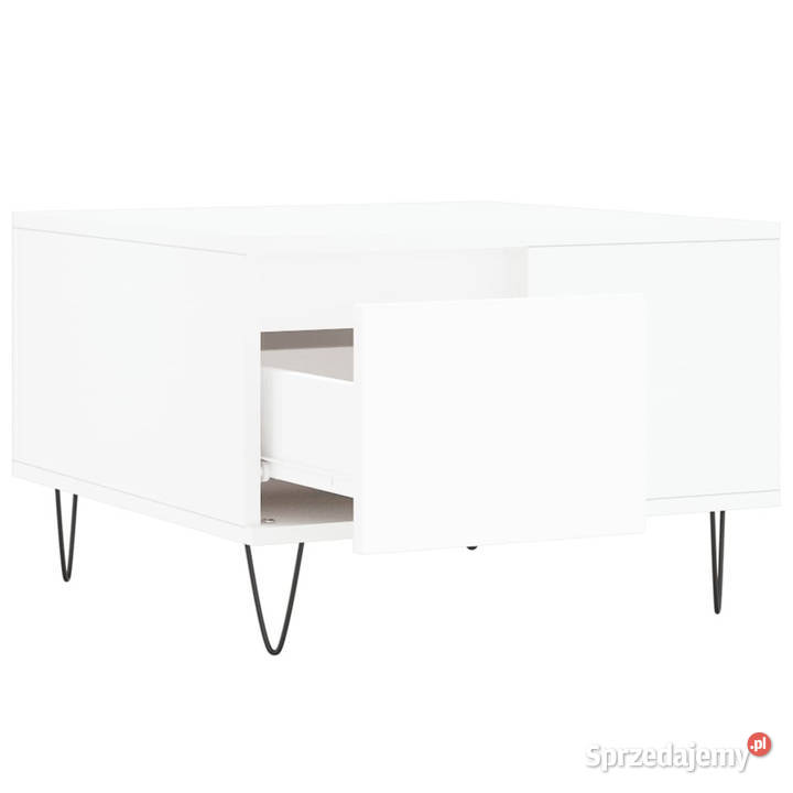 Stolik kawowy biały 55x55x365 materiał Warszawa