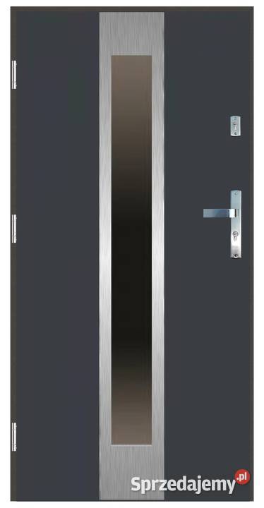 Drzwi wejściowe do domu GI04 INOX Antracyt 90