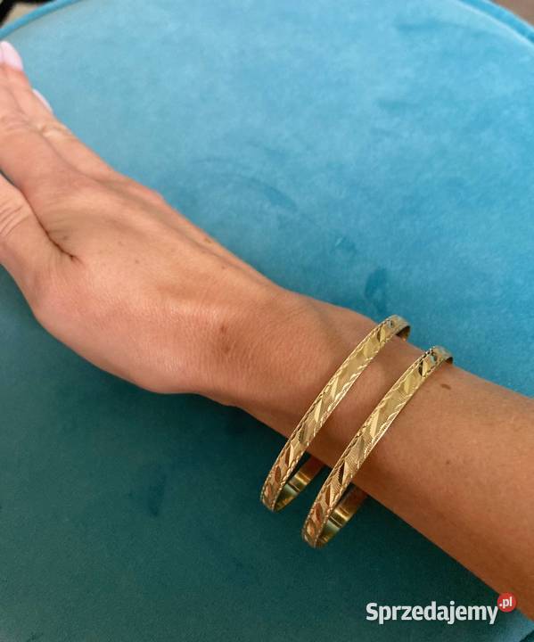 Komplet 2 złotych pięknych bransoletek złoto 14K złote