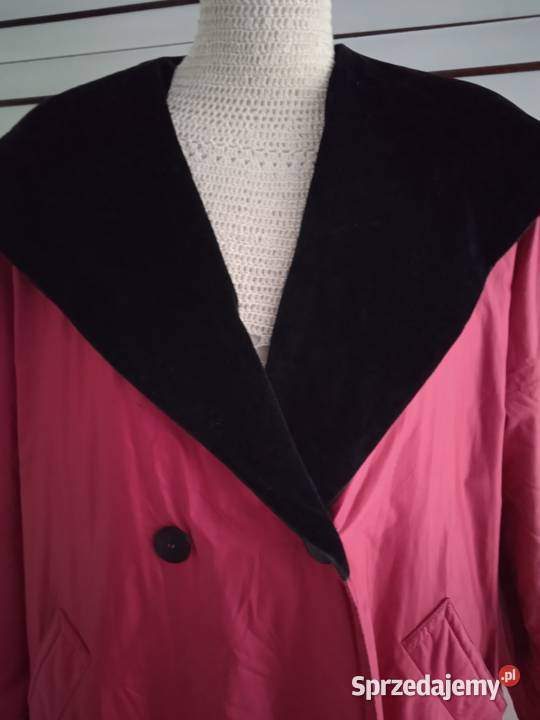 LEKKI ZIMOWY OCIEPLANY PŁASZCZ MALINOWY r 42 Kurtki i płaszcze Piła