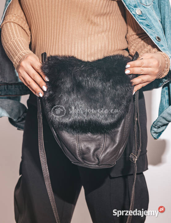 Skórzana torebka futrzana naturalne futro z Na ramię  Szaflary