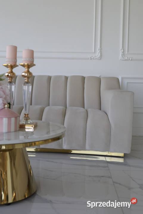 Ekskluzywna Sofa LONDON Beżowa Glamour 3 os Dom i Ogród Warszawa
