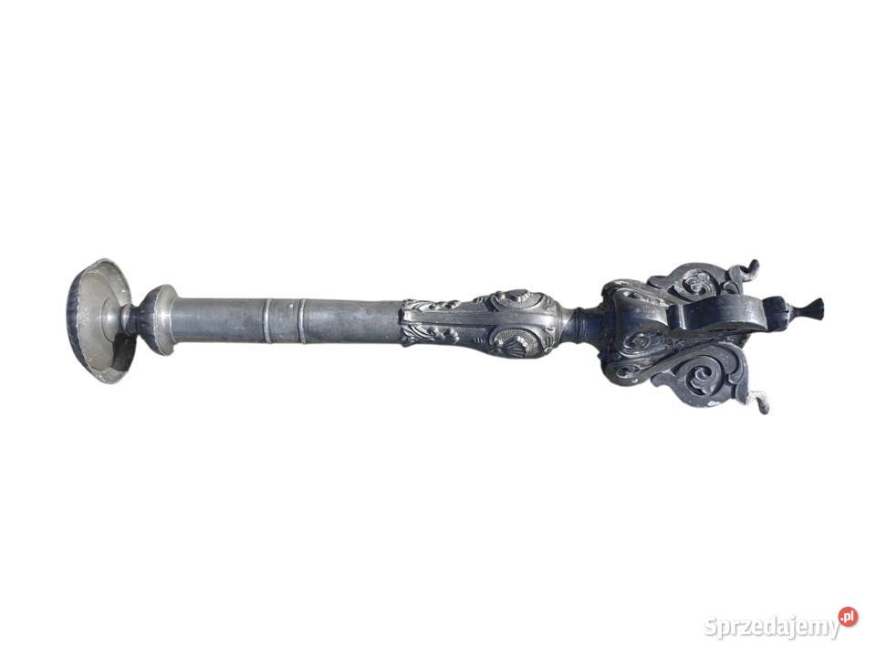 Stary duży świecznik XVIII XIX wiek aluminium Cieszyn sprzedam