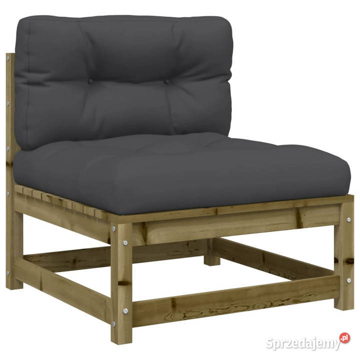 Ogrodowa sofa bez podłokietników z poduszkami i