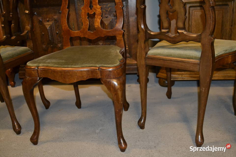 krzesła barokowe 4 orzech Będzin