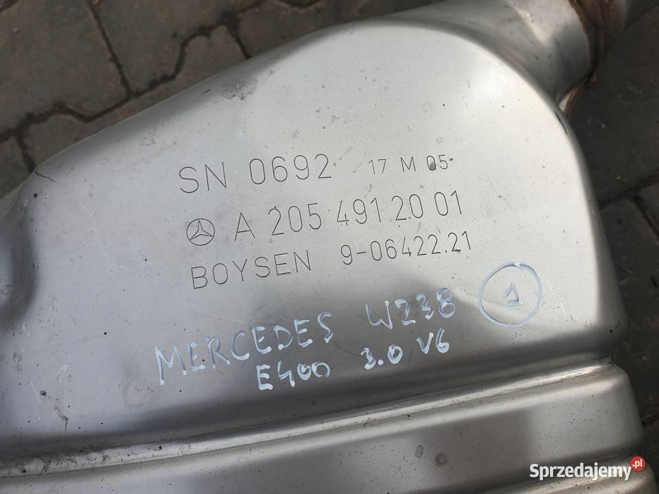 Mercedes W238 COUPE 30 V6 AMG TŁUMIK LEWY TYŁ lubelskie Rudka sprzedam