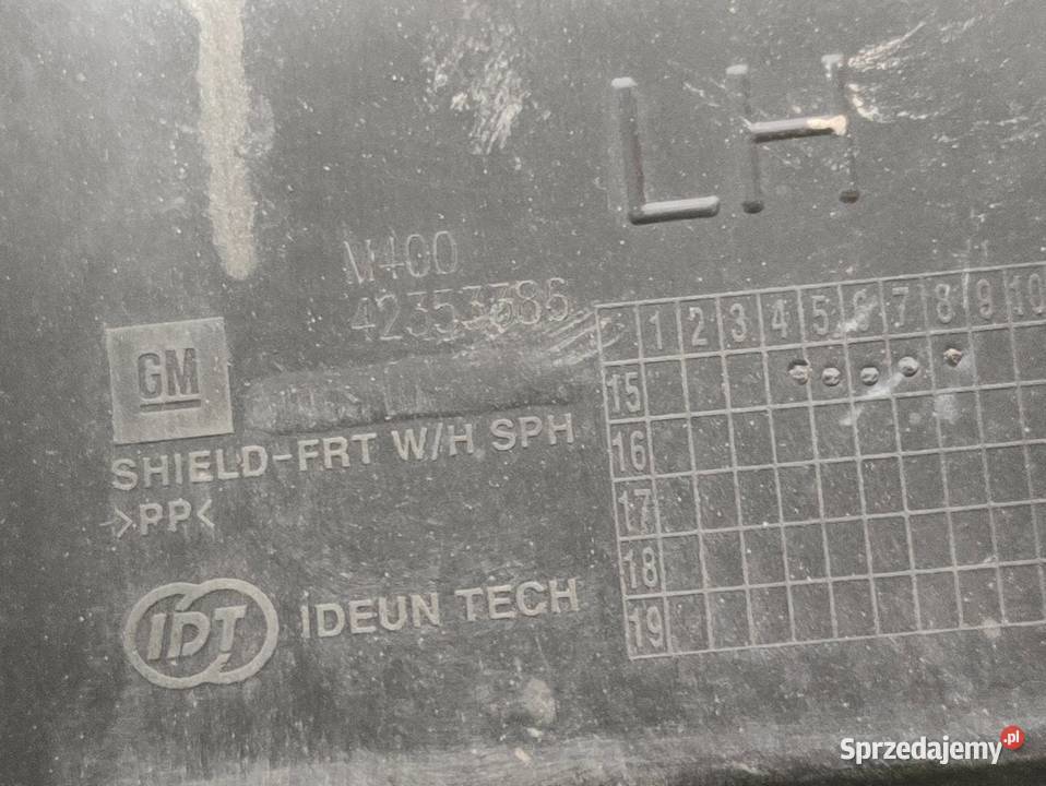 Osłona Boczna Silnika Lewa Opel Karl 42353386 Pleszew