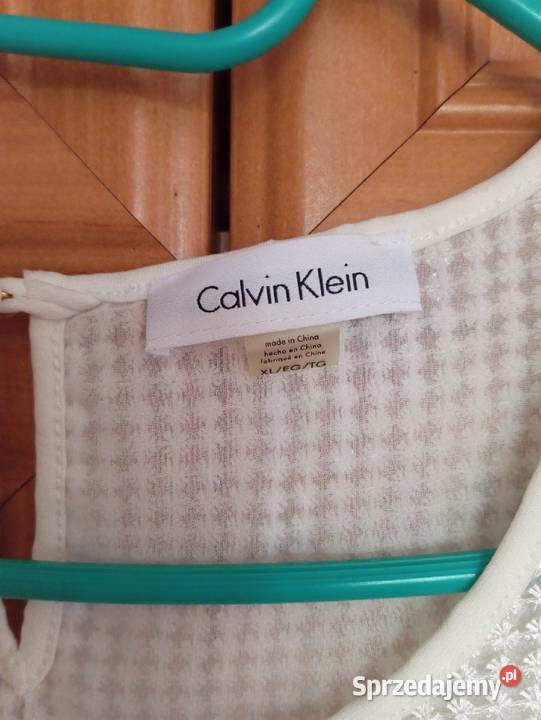 Calvin Klein koszulka szerokie ramiączka damska Inny materiał Białobrzegi