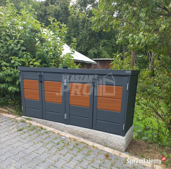 Zabudowa koszy na śmieci wiata śmietnikowa Ciechanów