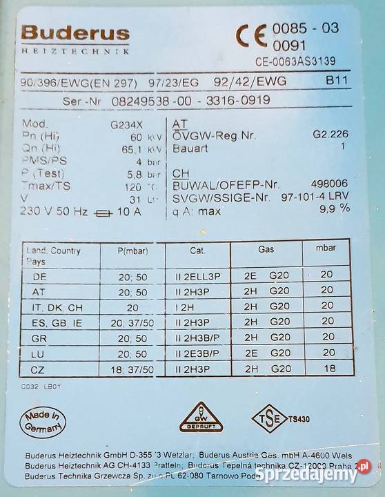Piec 60kW Buderus Logano G234 sterownik Warszawa