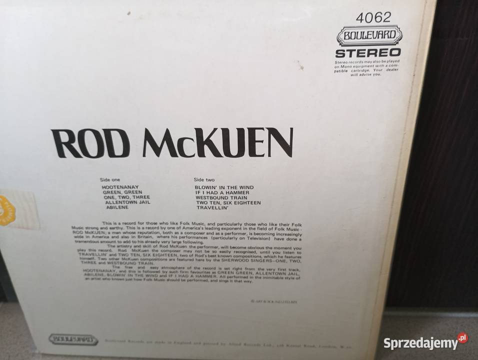 Rod McKuen Folk album 1971 Boulevard Records LP płyta winylowa Puławy