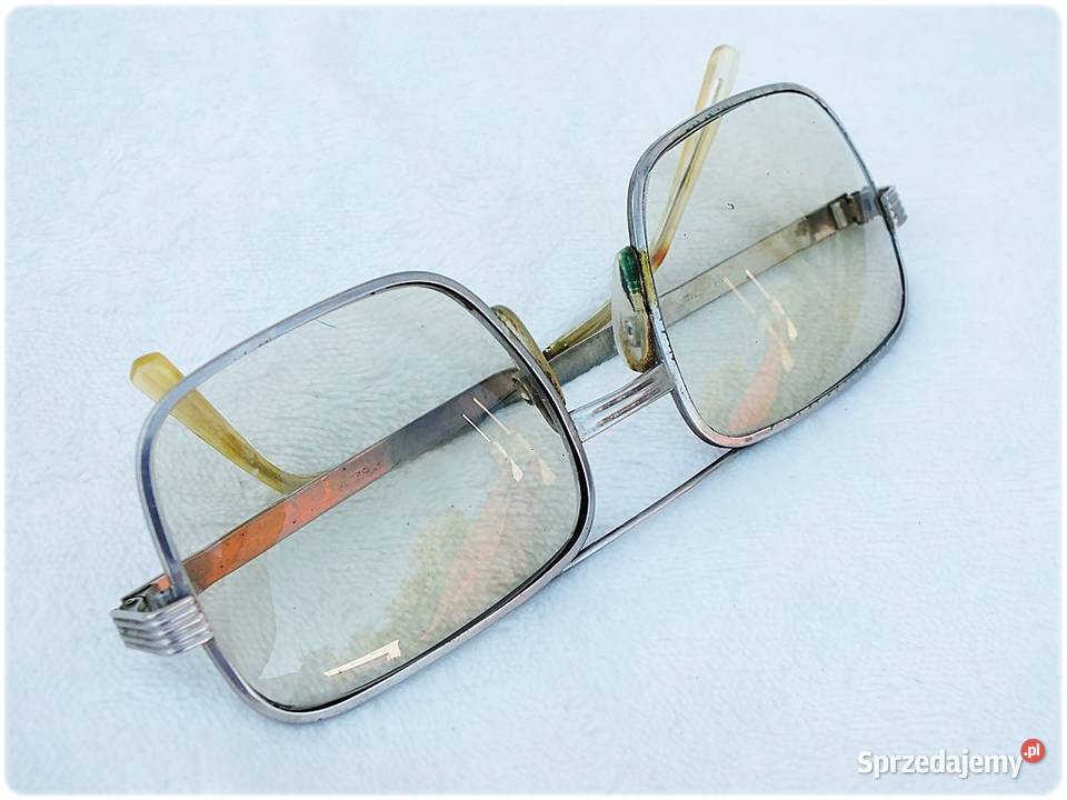 Okulary lekko przyciemnione vintage złote