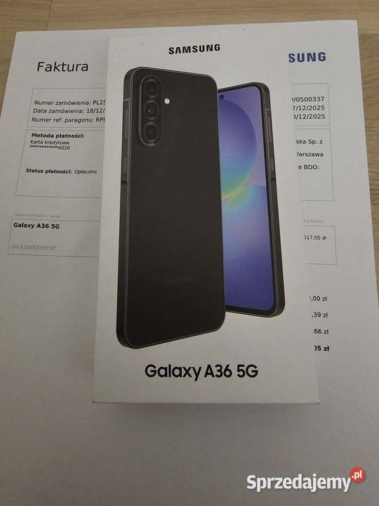 Smartfon SAMSUNG Galaxy A36 5G 6128GB czarny Ełk sprzedam