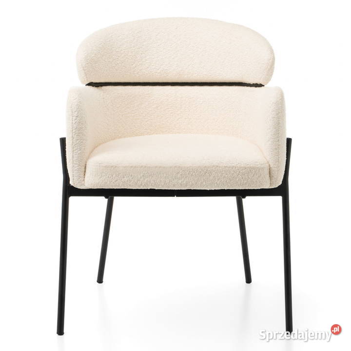 Krzesło Tapicerowane Bolzano Boucle Jasnobeżowe Tarchały Małe