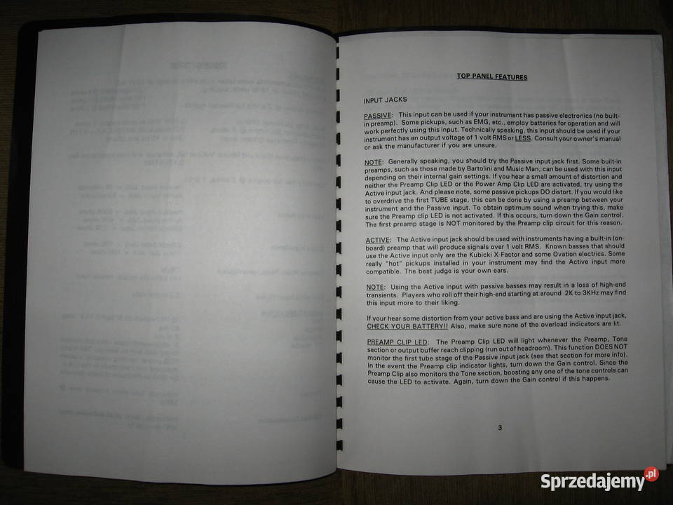 SWR Basic Black Owners Manual instrukcja obsługi Kępice