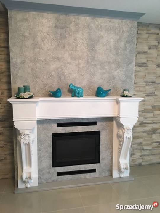 DUŻY Portal kominkowy GIPSOWY HERKUS olej Wyczechowo