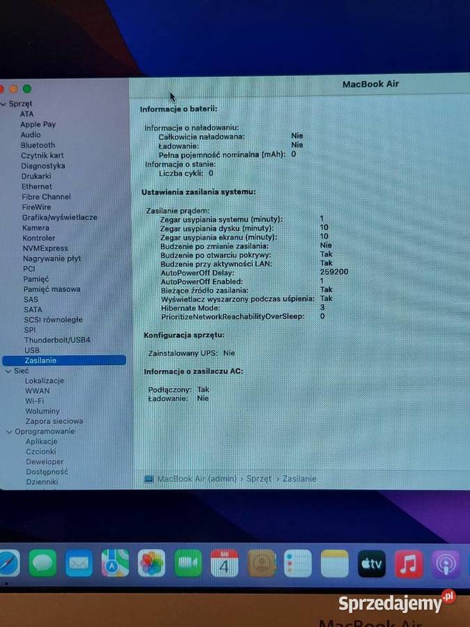 MacBook Air 13 2015 4GB RAM 128GB na zasilaczu 4GB Apple