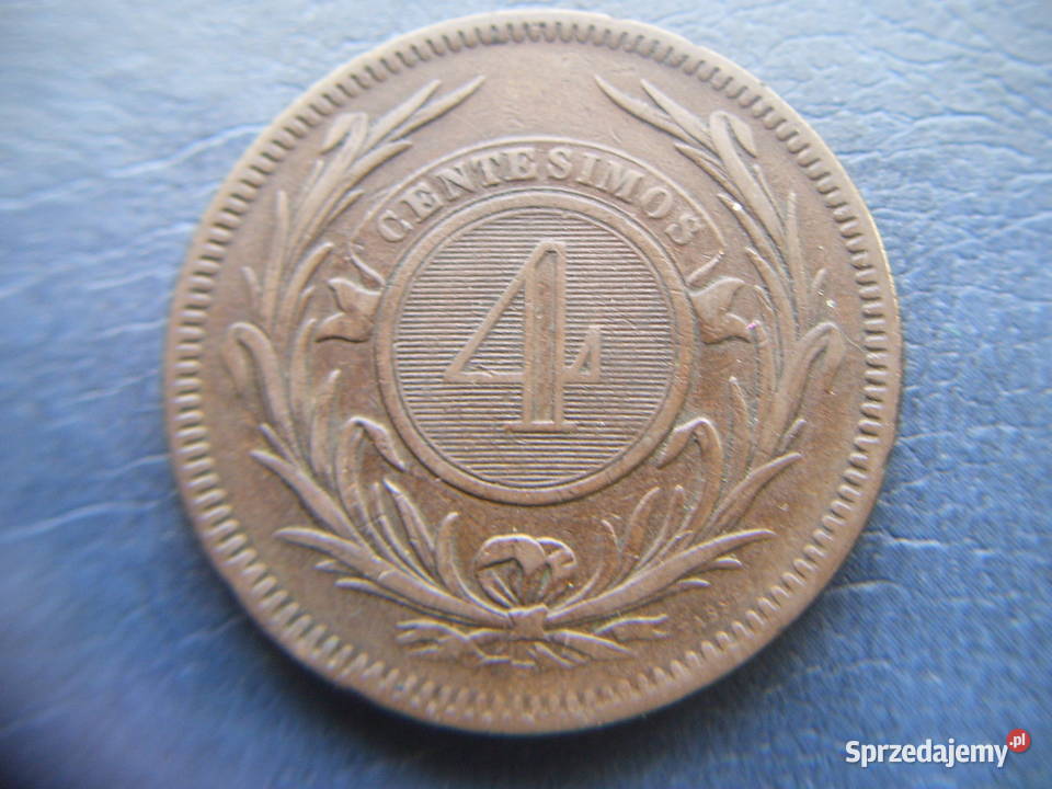 Stare monety 4 centesimos 1869 Urugwaj