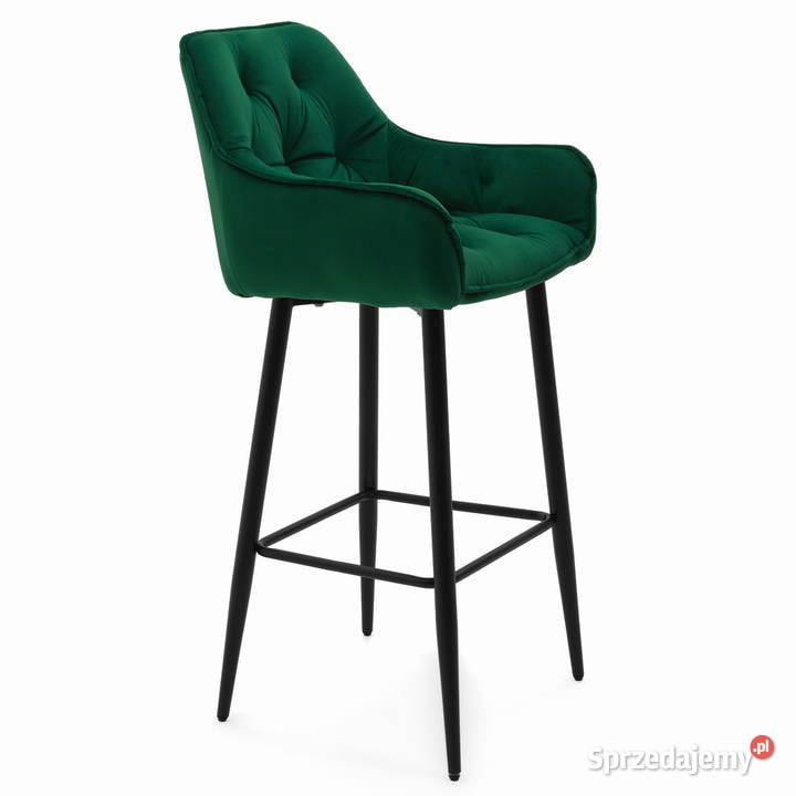 Hoker Tapicerowany Siena Butelkowa Zieleń Krzesła Tarchały Małe