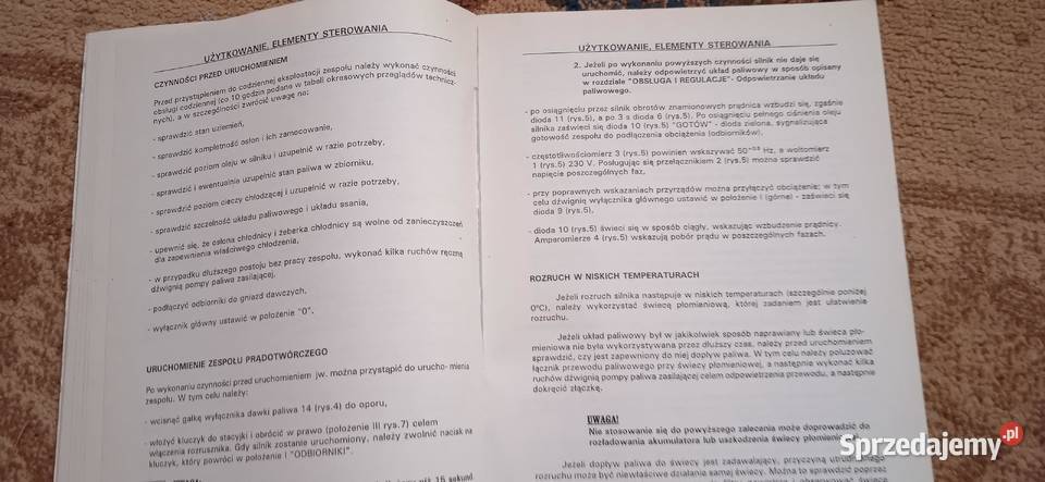 Instrukcja obsługi zespół prądotwórczy ZP40 Pozostałe Lublin sprzedam