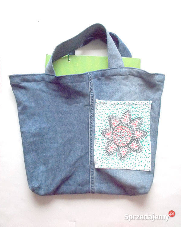 mocna torba na zakupy dżinsowa torba A4 siatka Łódź