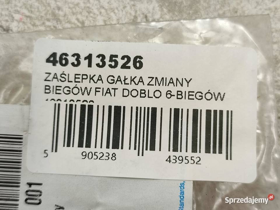 ZAŚLEPKA GAŁKA ZMIANY BIEGÓW 6 BIEGÓW FIAT DOBLO osobowe lubelskie