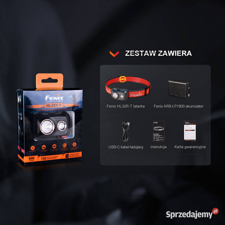 Latarka czołowa Fenix HL32RT czarna Turystyka sprzedam