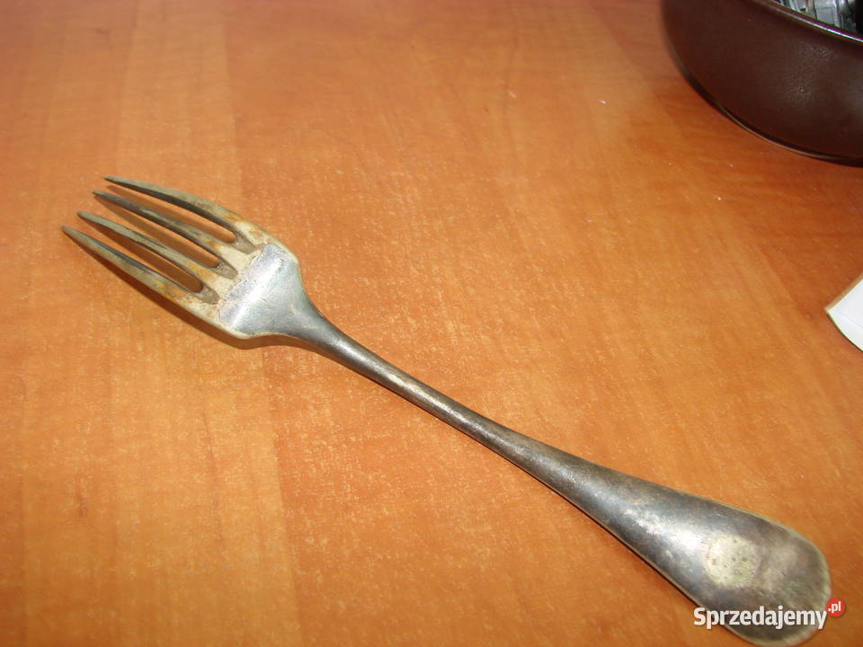 stary widelec stołowy sygnowany plater Pruszcz Gdański