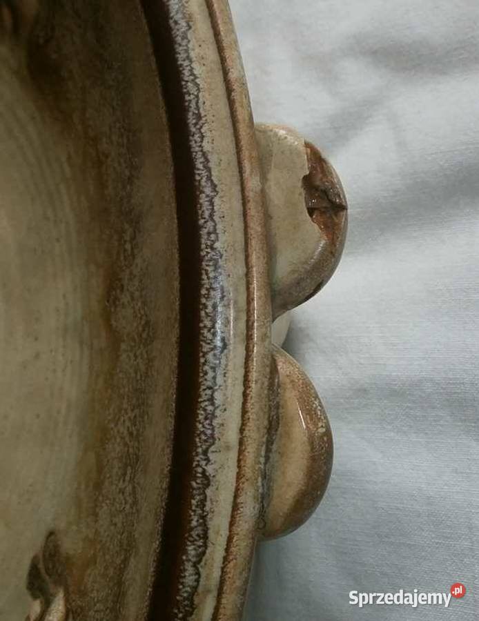 Niepowtarzalny Duży Stary Talerz Ceramiczny Porcelana i szkło małopolskie Kraków