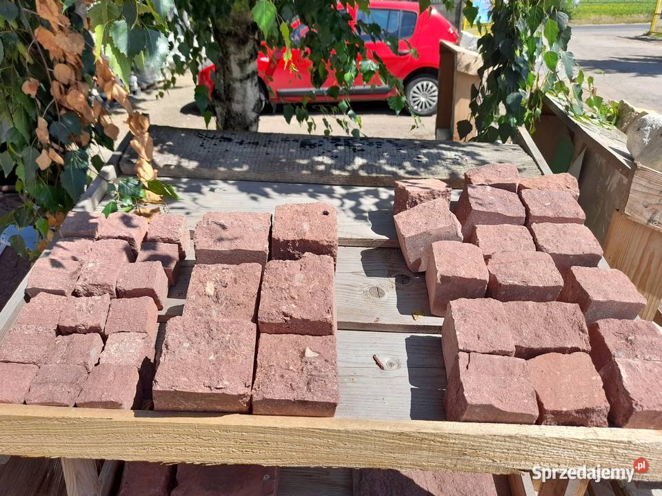 Kostka Piaskowiec Czerwony łupana 4x6 łódzkie