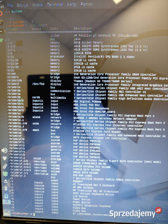 HP Pavilion G71244eg i3 4 Gb 500 GB Tarnów