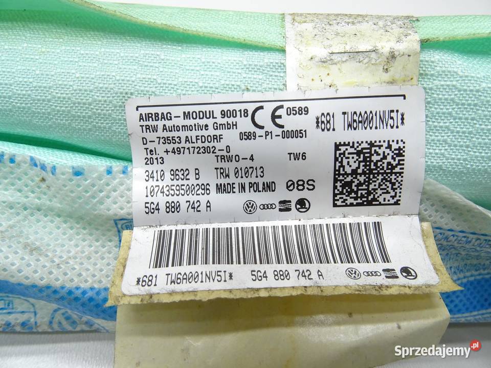 KURTYNA POWIETRZNA AIRBAG PRAWA 5G4880742A VW