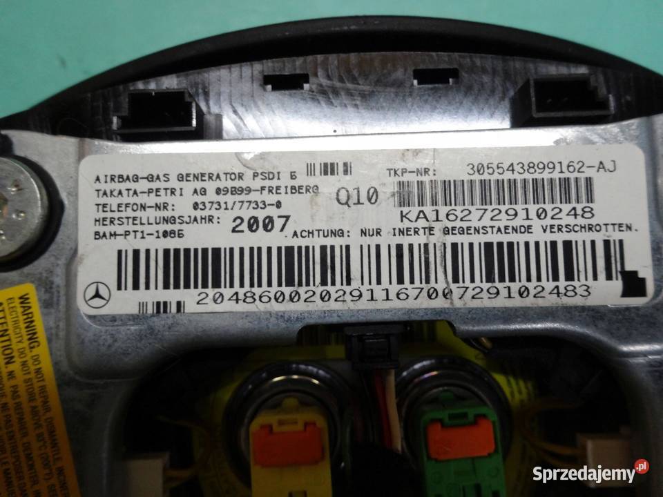 MERCEDES W204 07r AIRBAG poduszka kierowcy osobowe