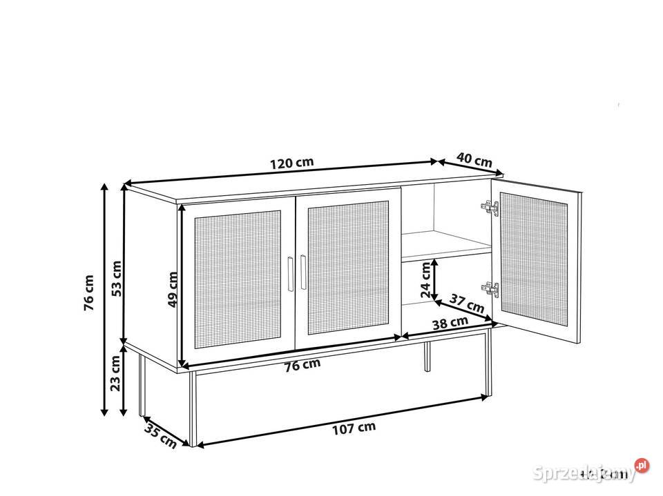Komoda z drzwiami z plecionki Świdnica sprzedam