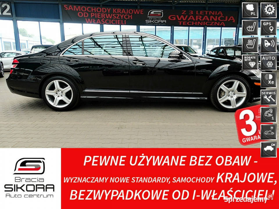 Mercedes S 550 LONG 55 V8 387 1Wł BEZWYP Serwis wielofunkcyjna kierownica Mysłowice sprzedam