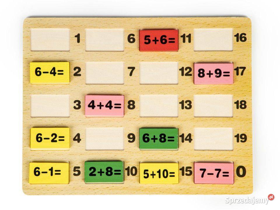 Klocki matematyczne z tablicą domino edukacyjne Bielsk Podlaski