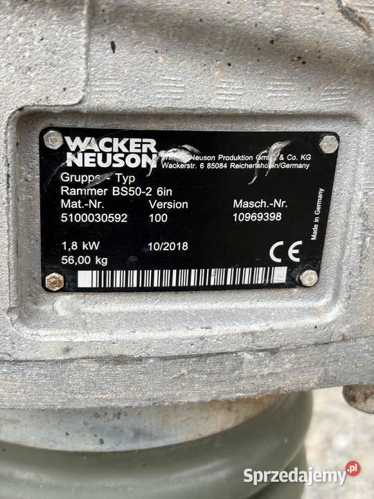 ☑️ Zagęszczarka stopowa (ubijak) Wacker Neuson BS 50-4 As