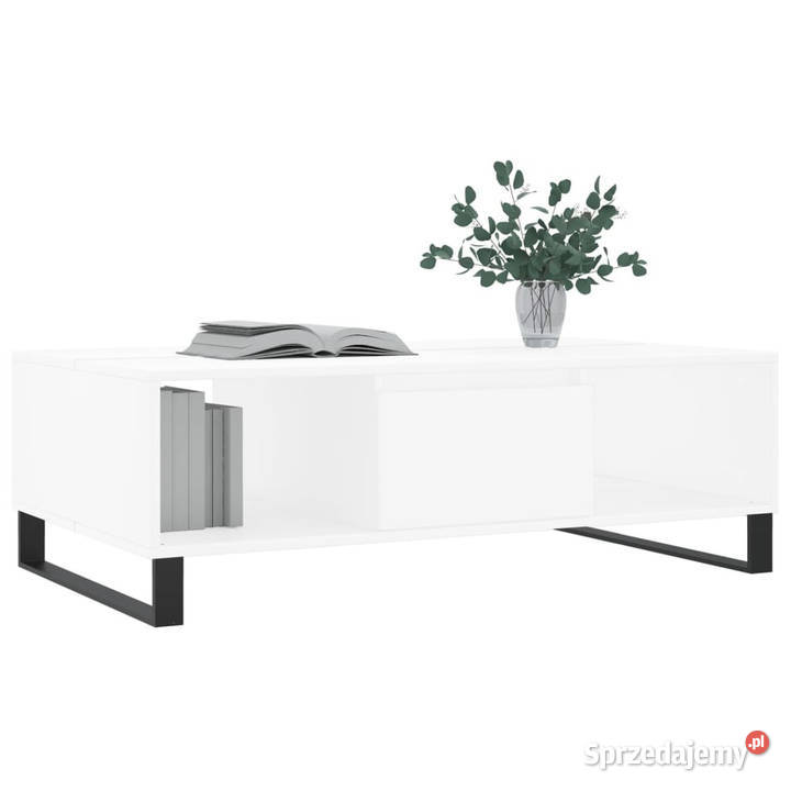 Stolik kawowy biały 104x60x35 materiał Warszawa