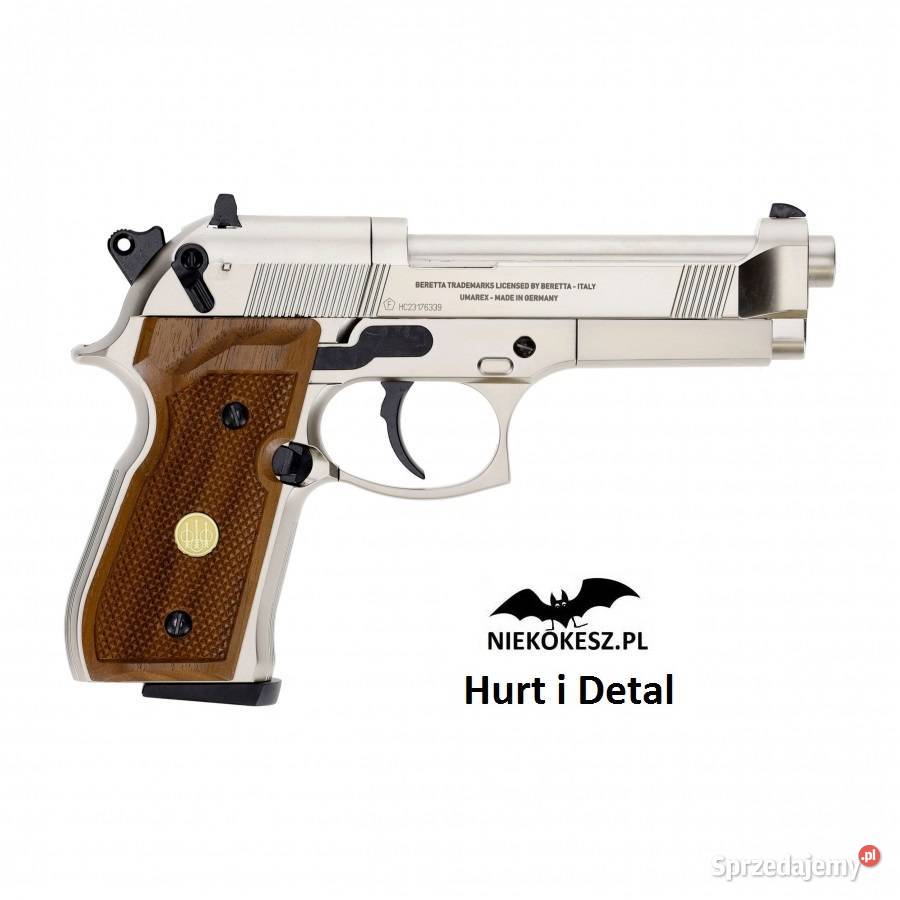 Pistolet wiatrówka Beretta M92 FS nickelwood 45 Trzcianka sprzedam