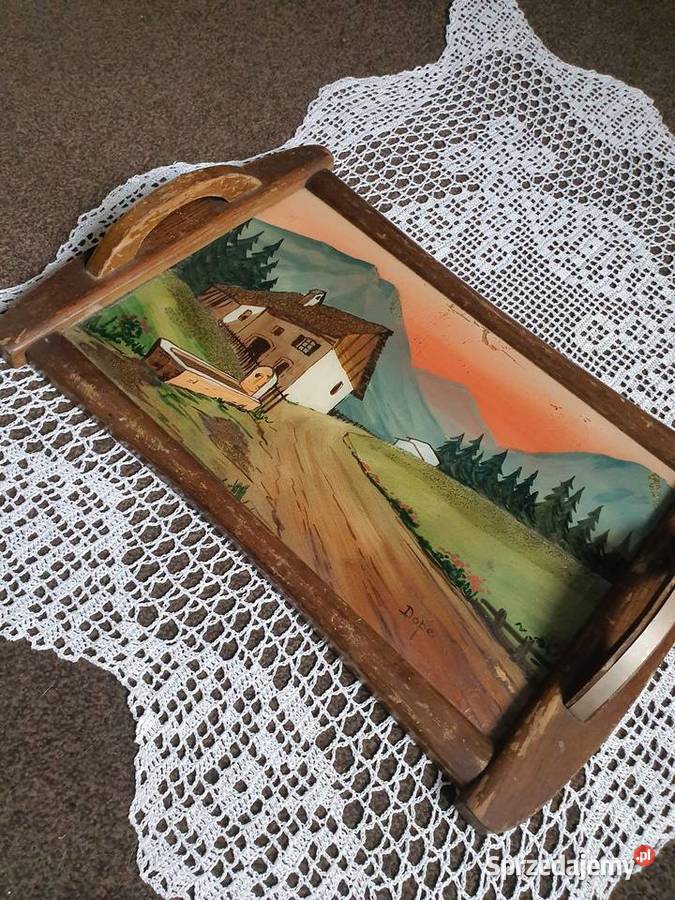 taca ręcznie wykonana malowana sygnowana Zabrze