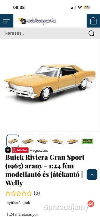 Model kolekcjonerski złoty 1965 Buick Riviera Łódź sprzedam