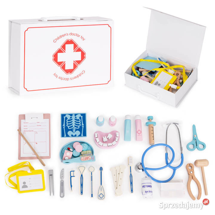 Drewniany zestaw małego lekarza walizka medyczna Smogorzów