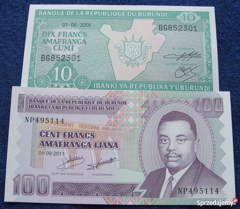 BURUNDI Kolekcjonerskie Banknoty Zestaw - 2 sztukI UNC