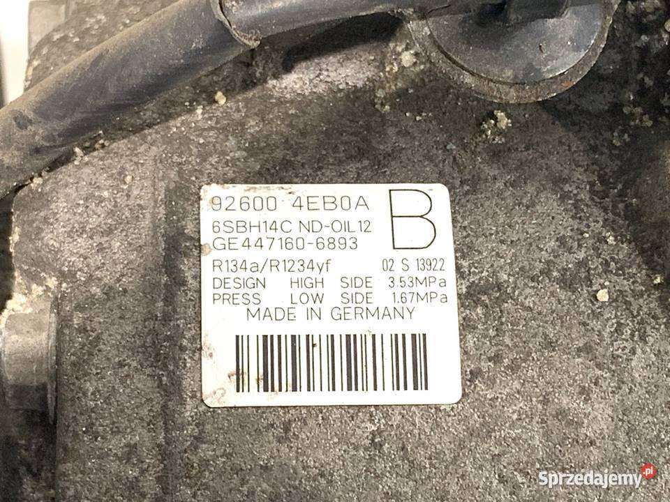 SPRĘŻARKA KLIMATYZACJI NISSAN QASHQAI J11