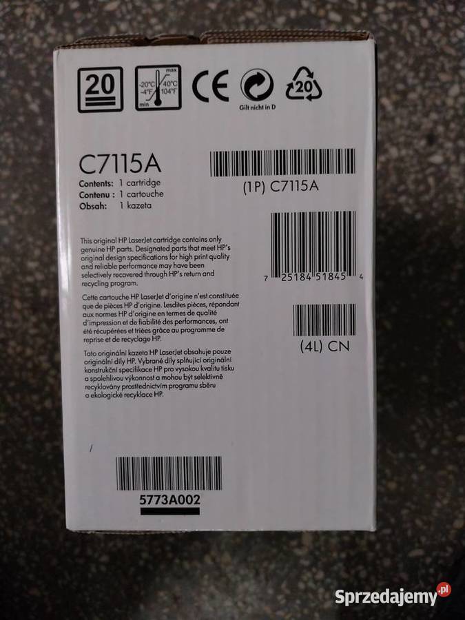 Toner HP C7115A HP 15A BLACK oryginalny Elektronika dolnośląskie Wałbrzych