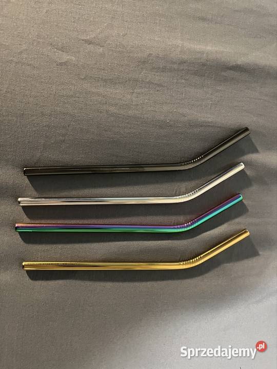Zesaw 8 metalowych słomek i 2 czyścików żółty mazowieckie