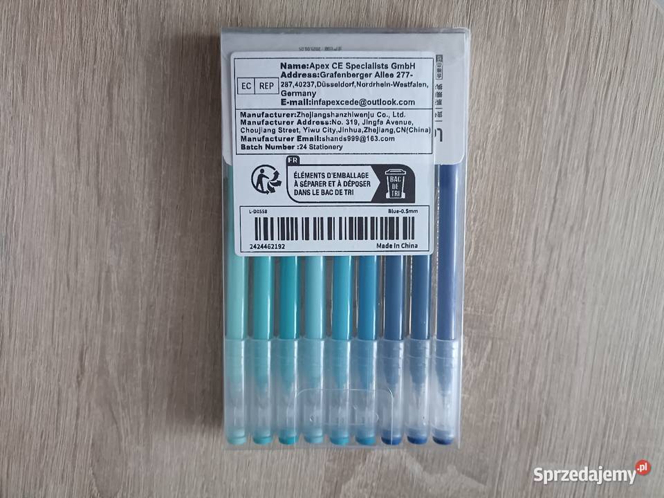 Zestaw 9 długopisów żelowych Languo w odcieniach Kwidzyn sprzedam