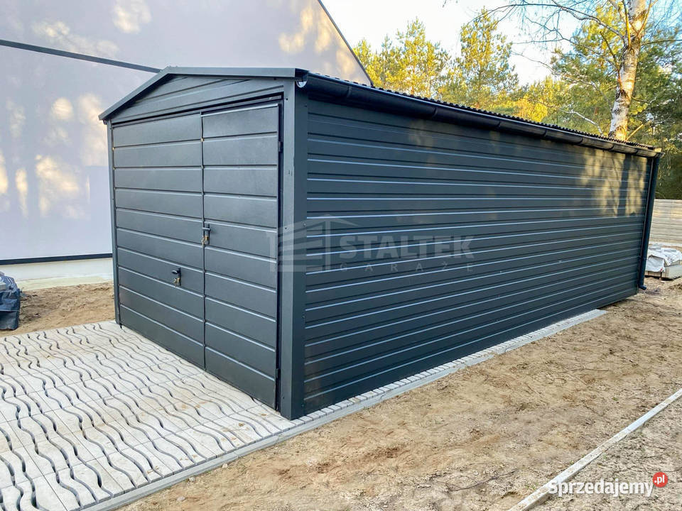 Garaż blaszany 3x6m Brama uchylna drzwi Antracyt 18m2 mazowieckie Siedlce