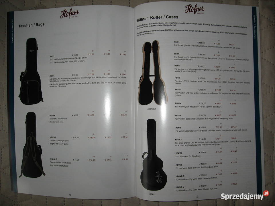 Hofner 2021 Confidental guitar catalog katalog Kępice